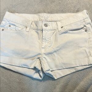 7 For All Mankind Women's White Jean Shorts Sz 27